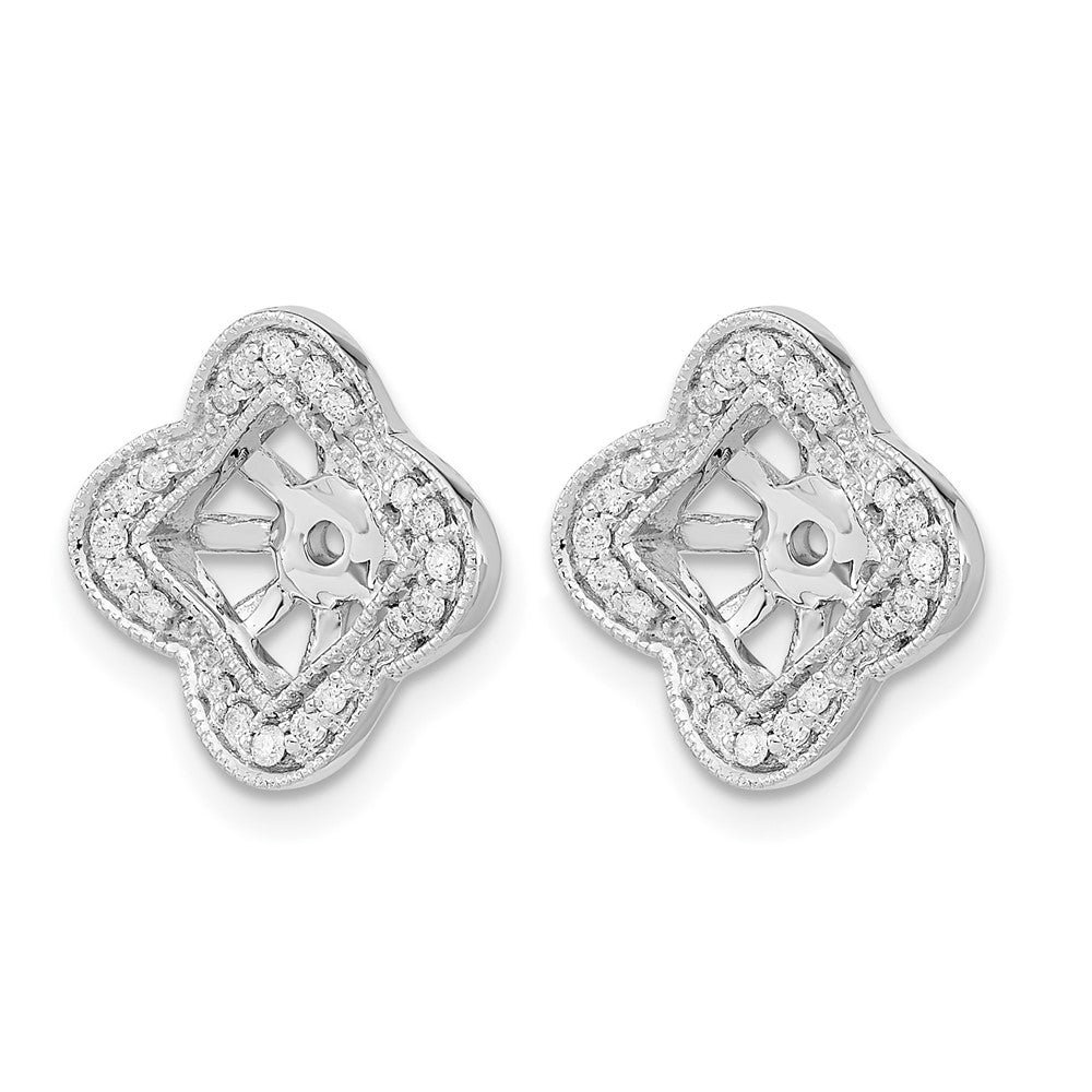 14k White Gold Diamond Earring Jackets