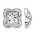 14k White Gold Diamond Earring Jackets