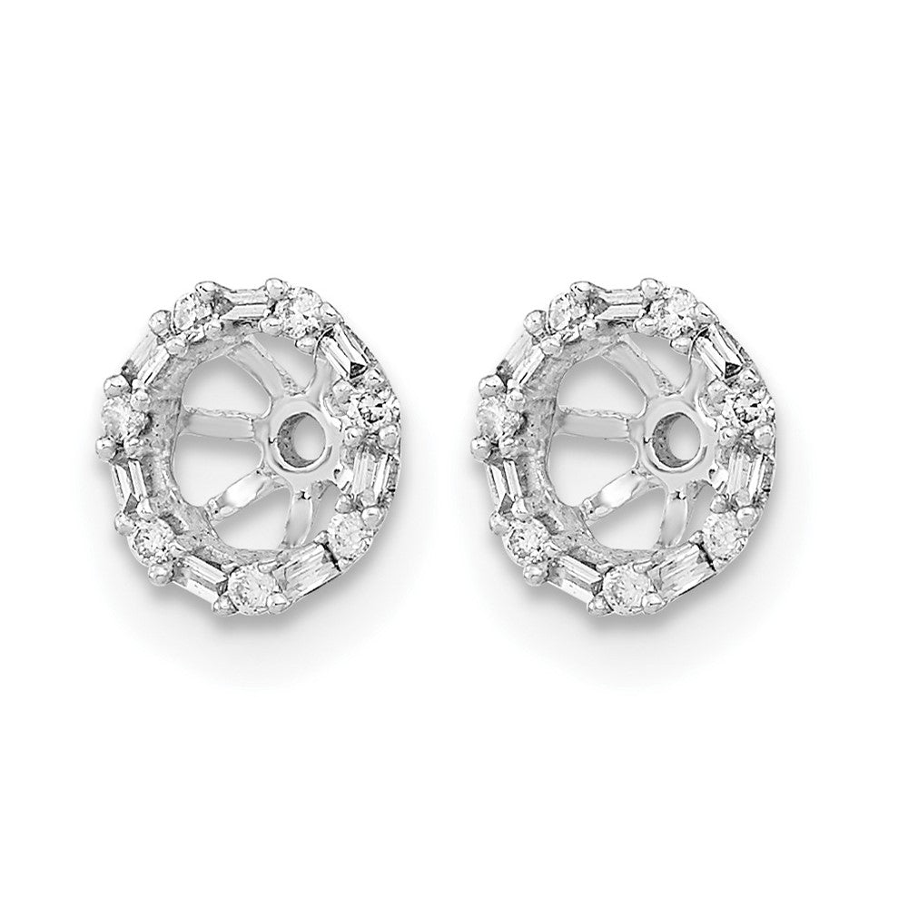14k White Gold Diamond Earring Jackets