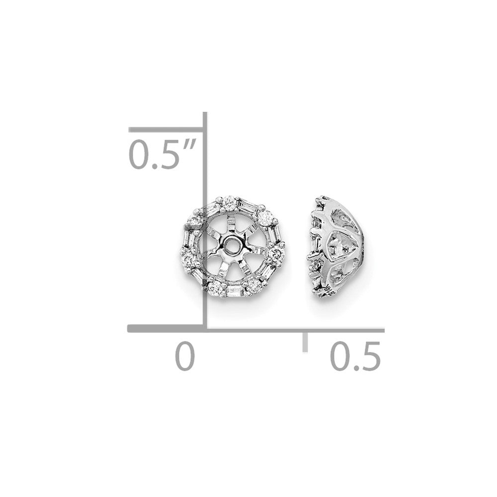 14k White Gold Diamond Earring Jackets