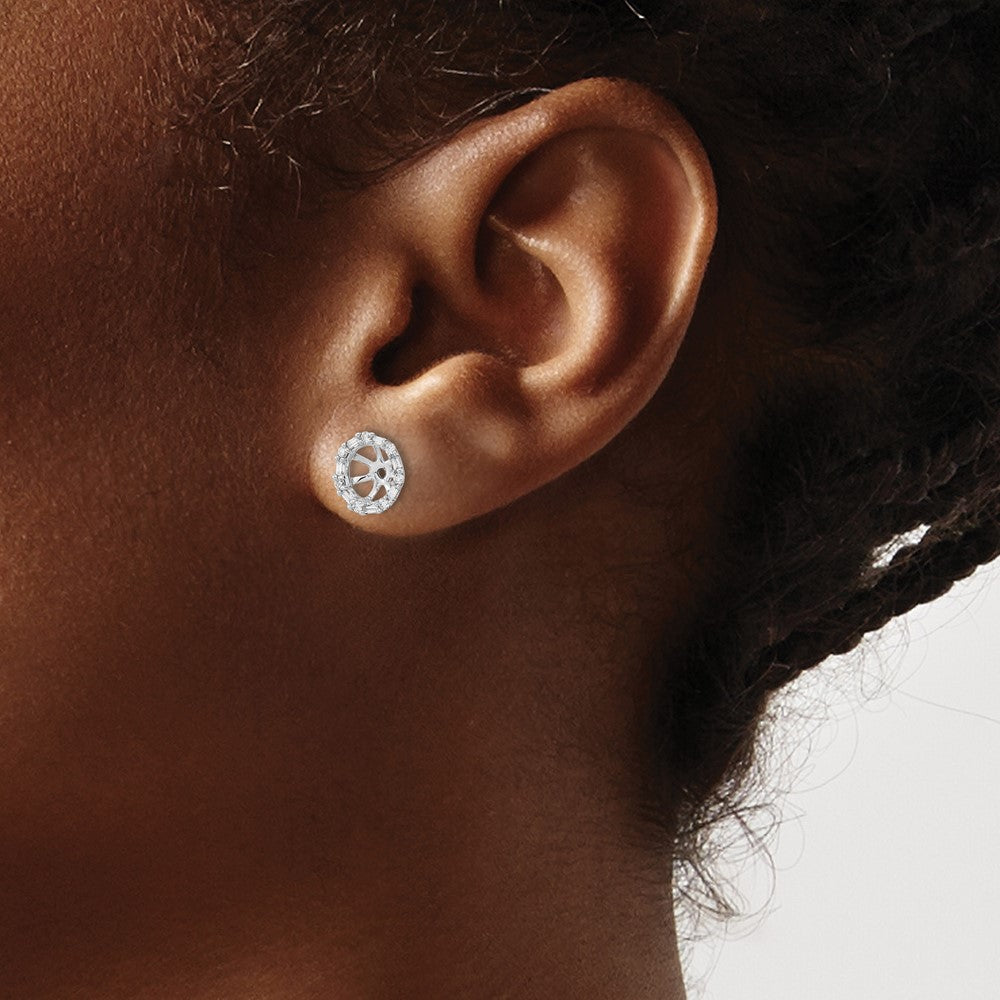14k White Gold Diamond Earring Jackets