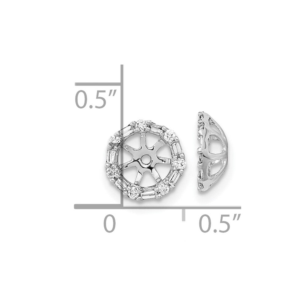 14k White Gold Diamond Earring Jackets