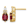 14K Diamond and Garnet Post Earrings