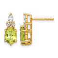 14K Diamond and Peridot Post Earrings