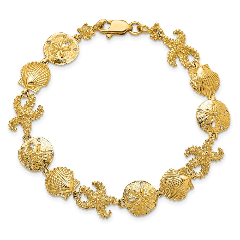 14k Seashell Theme Bracelet