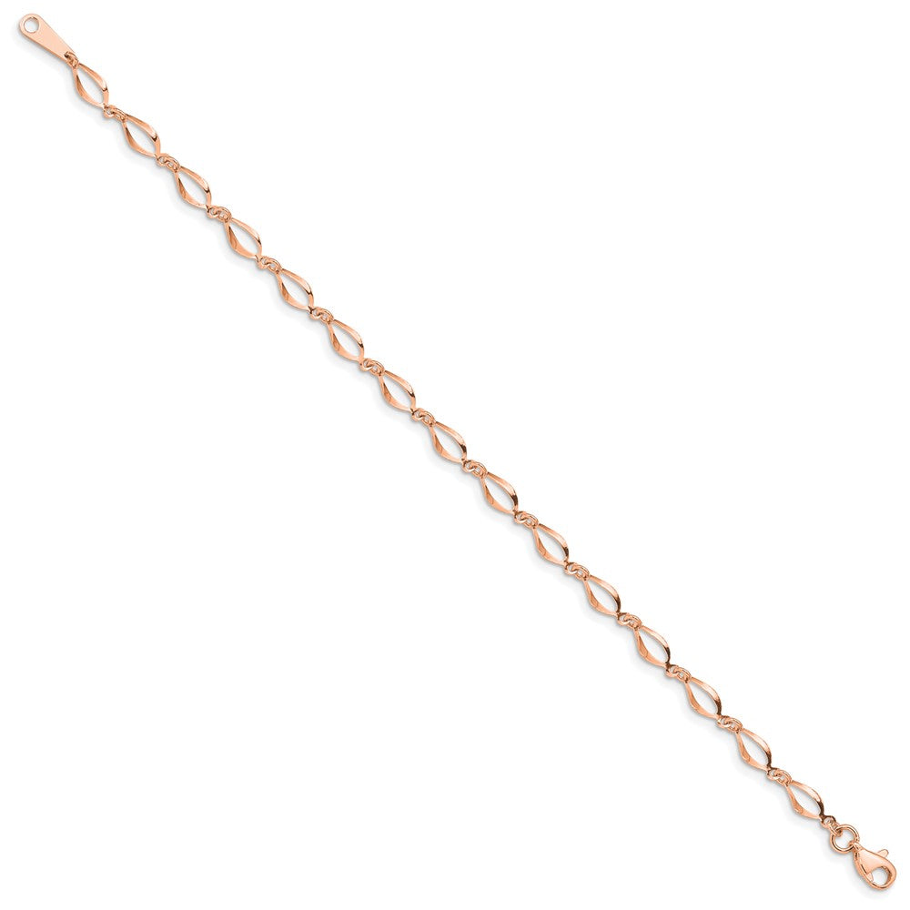 14k Rose Gold Polished Fancy Link Bracelet