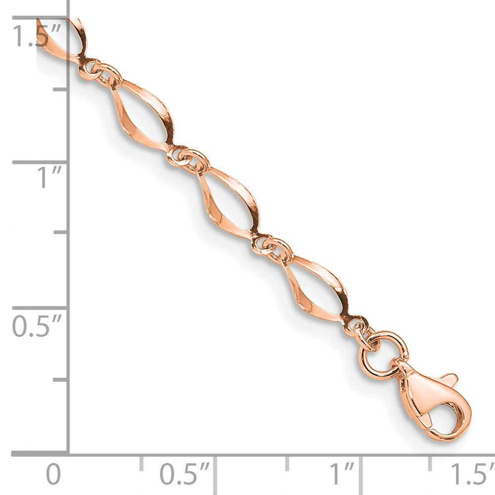 14k Rose Gold Polished Fancy Link Bracelet