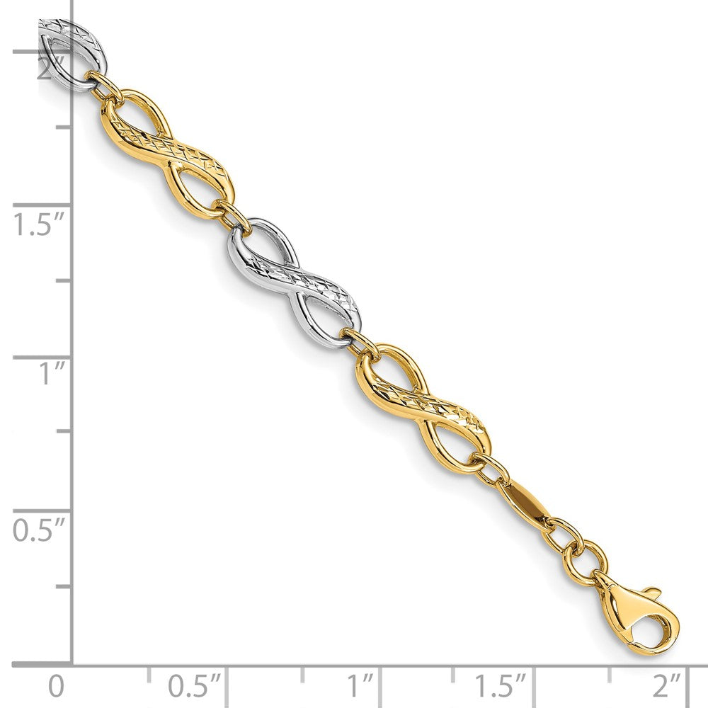 14K Two-tone Infinity Symbol Bracelet