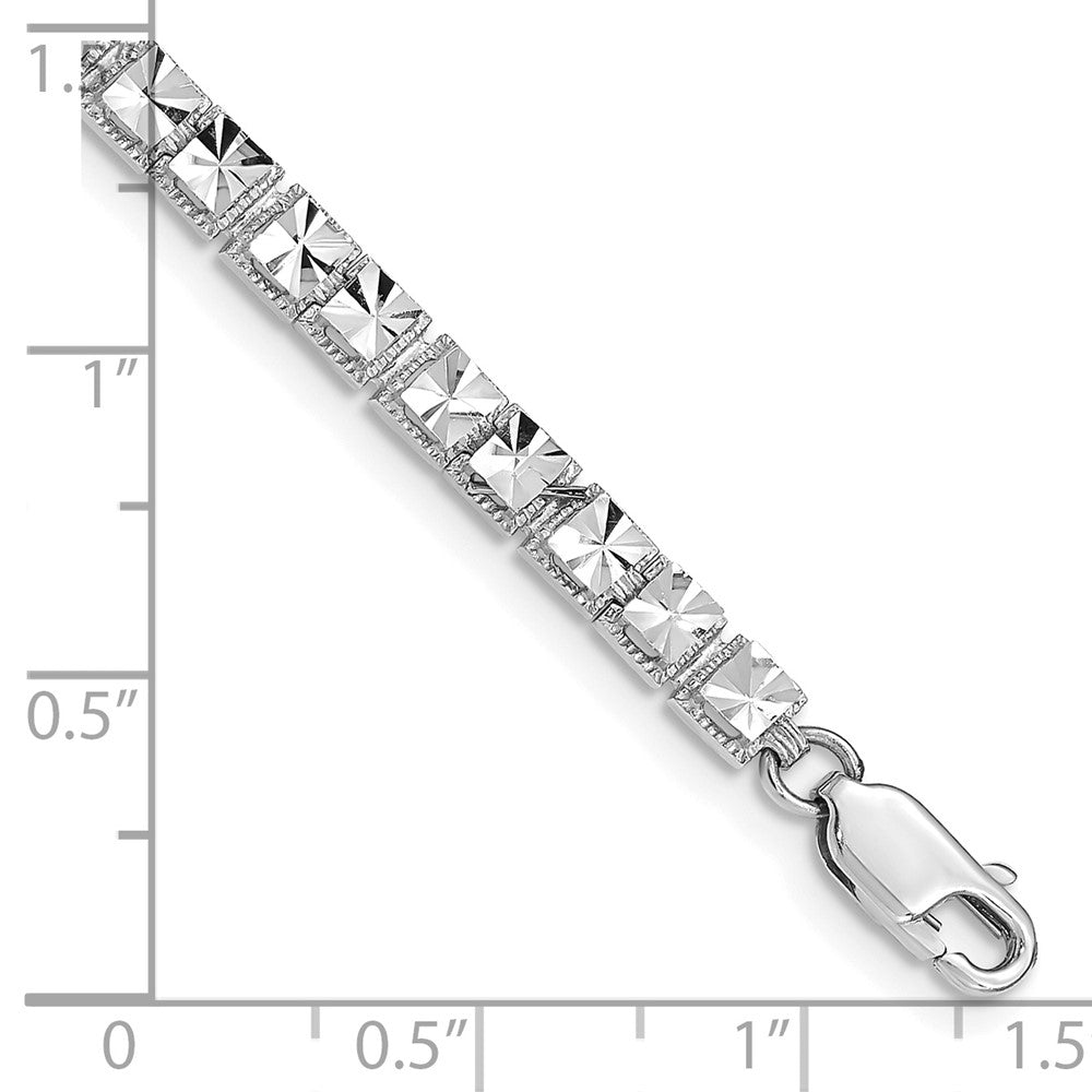 14K White Gold Diamond-Cut Bracelet