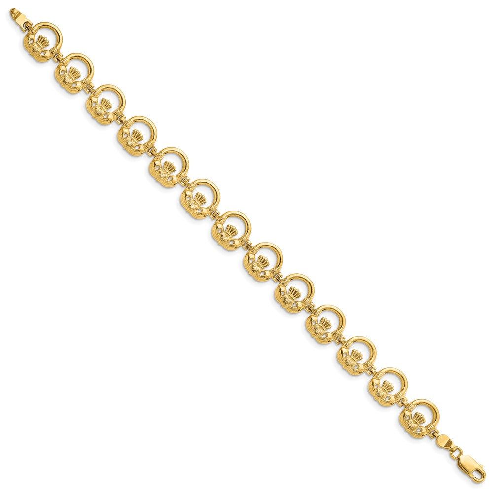 14K Claddagh Circle Horizontal Bracelet