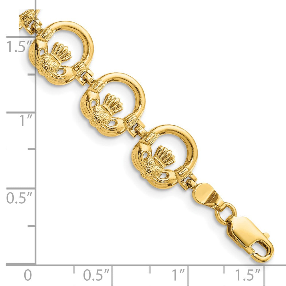 14K Claddagh Circle Horizontal Bracelet
