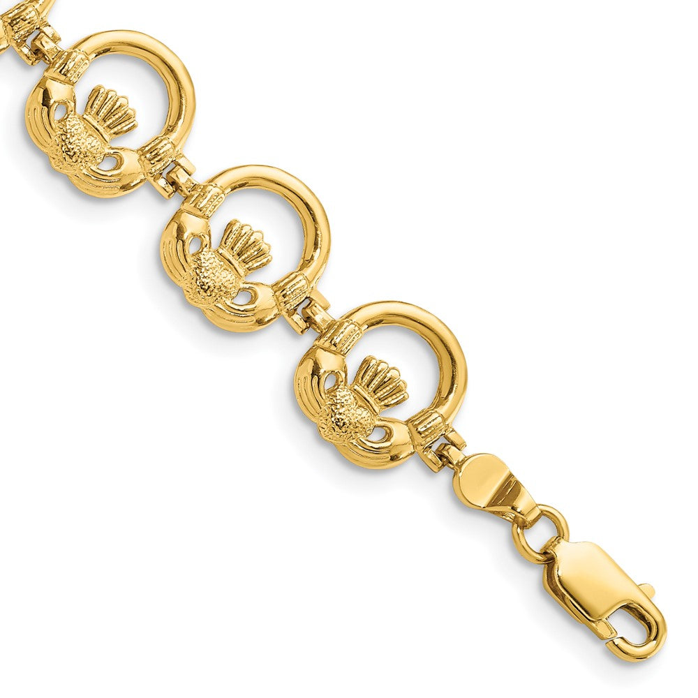 14K Claddagh Circle Horizontal Bracelet