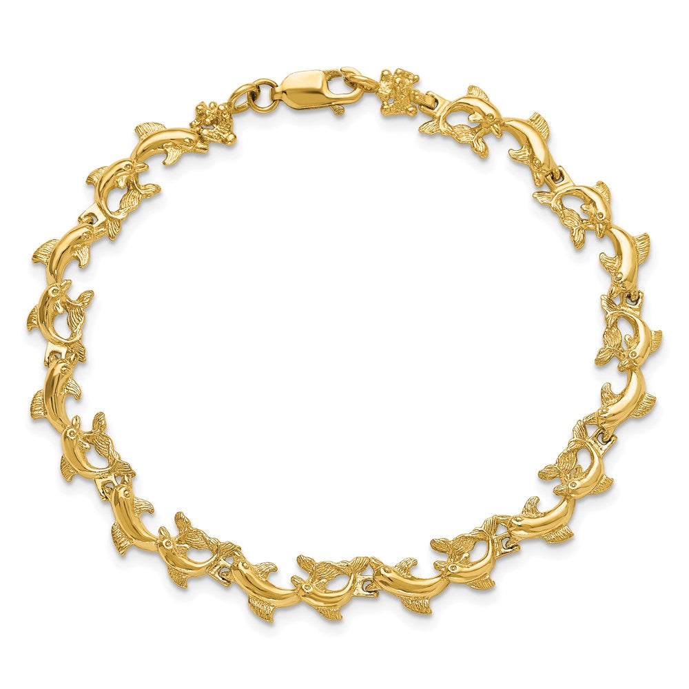 14k Dolphins Bracelet