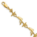 14K Dolphin and Starfish Bracelet