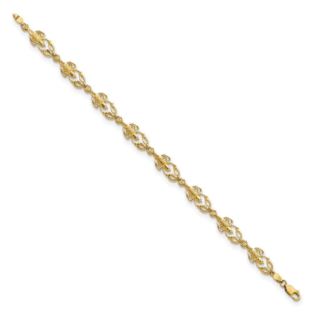 14k Textured Lobster 7.5in Bracelet