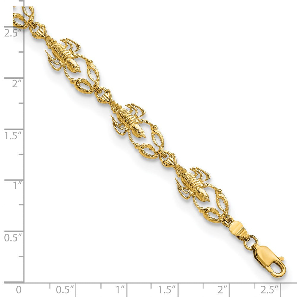 14k Textured Lobster 7.5in Bracelet