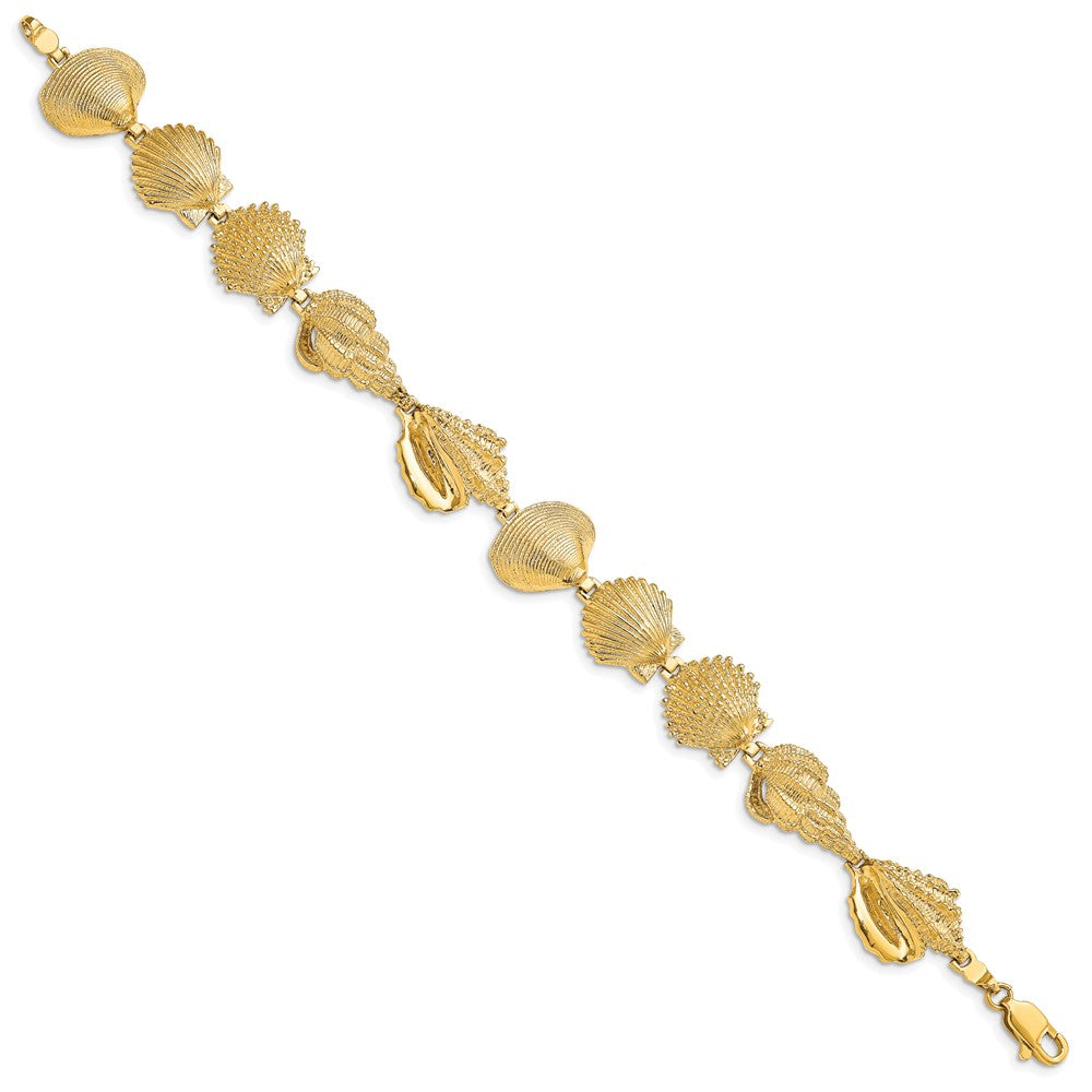 14k Assorted Shell Link Bracelet