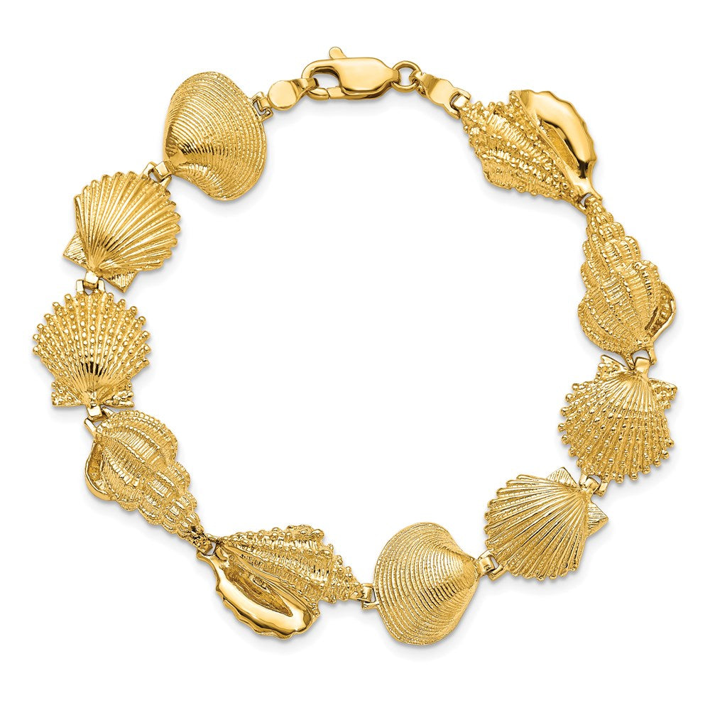 14k Assorted Shell Link Bracelet