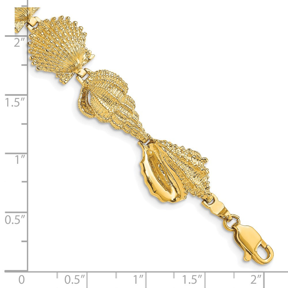 14k Assorted Shell Link Bracelet