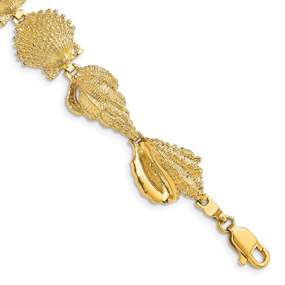 14k Assorted Shell Link Bracelet