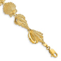 14k Assorted Shell Link Bracelet