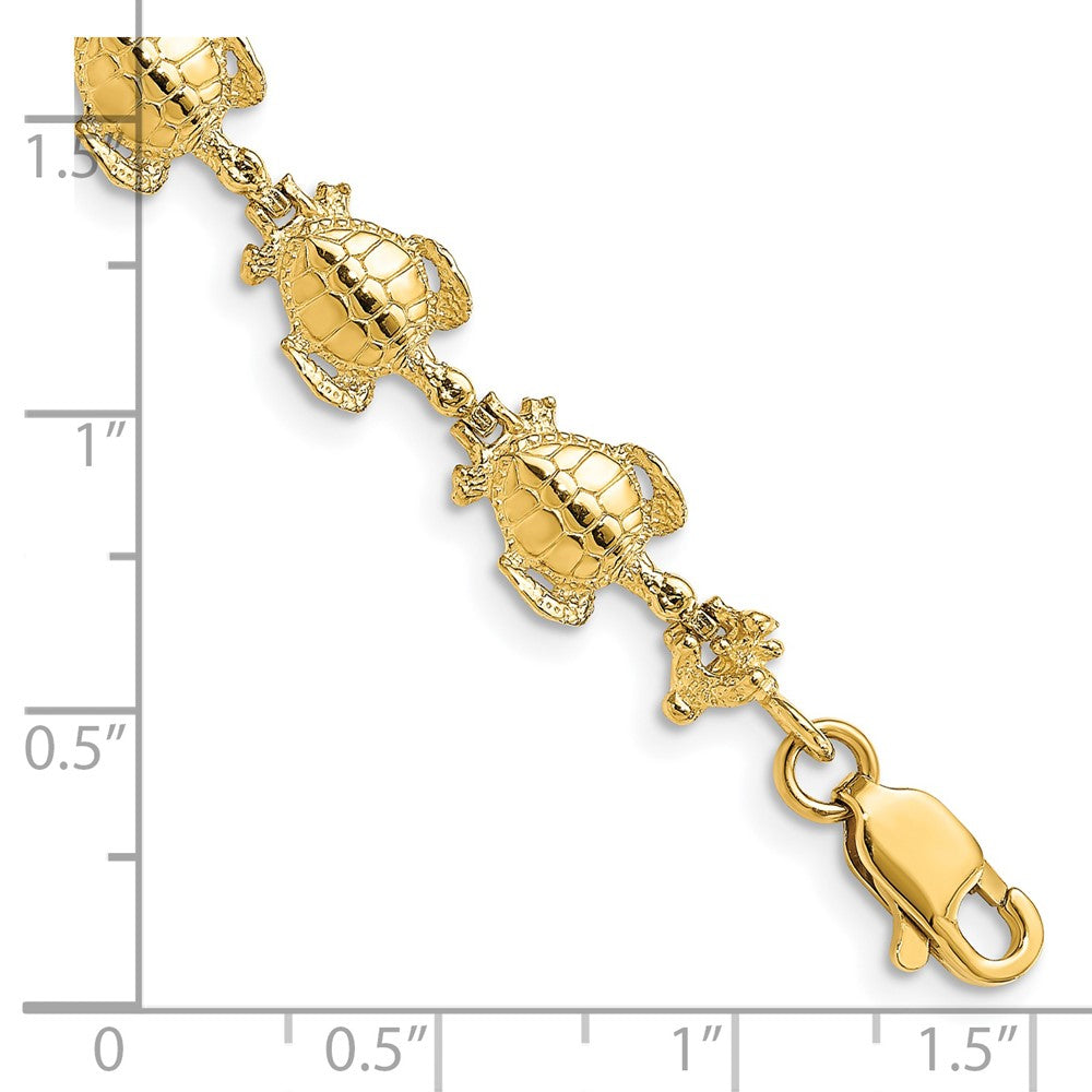 14k Polished Sea Turtle Link Bracelet