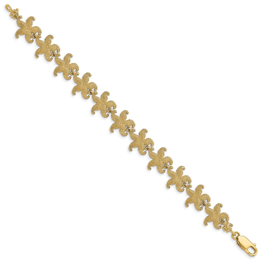 14k Puffed Starfish Link Bracelet