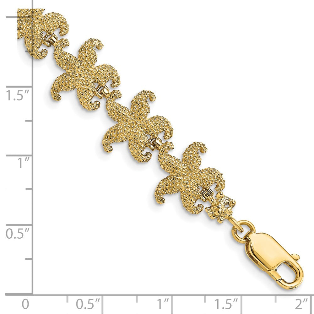14k Puffed Starfish Link Bracelet