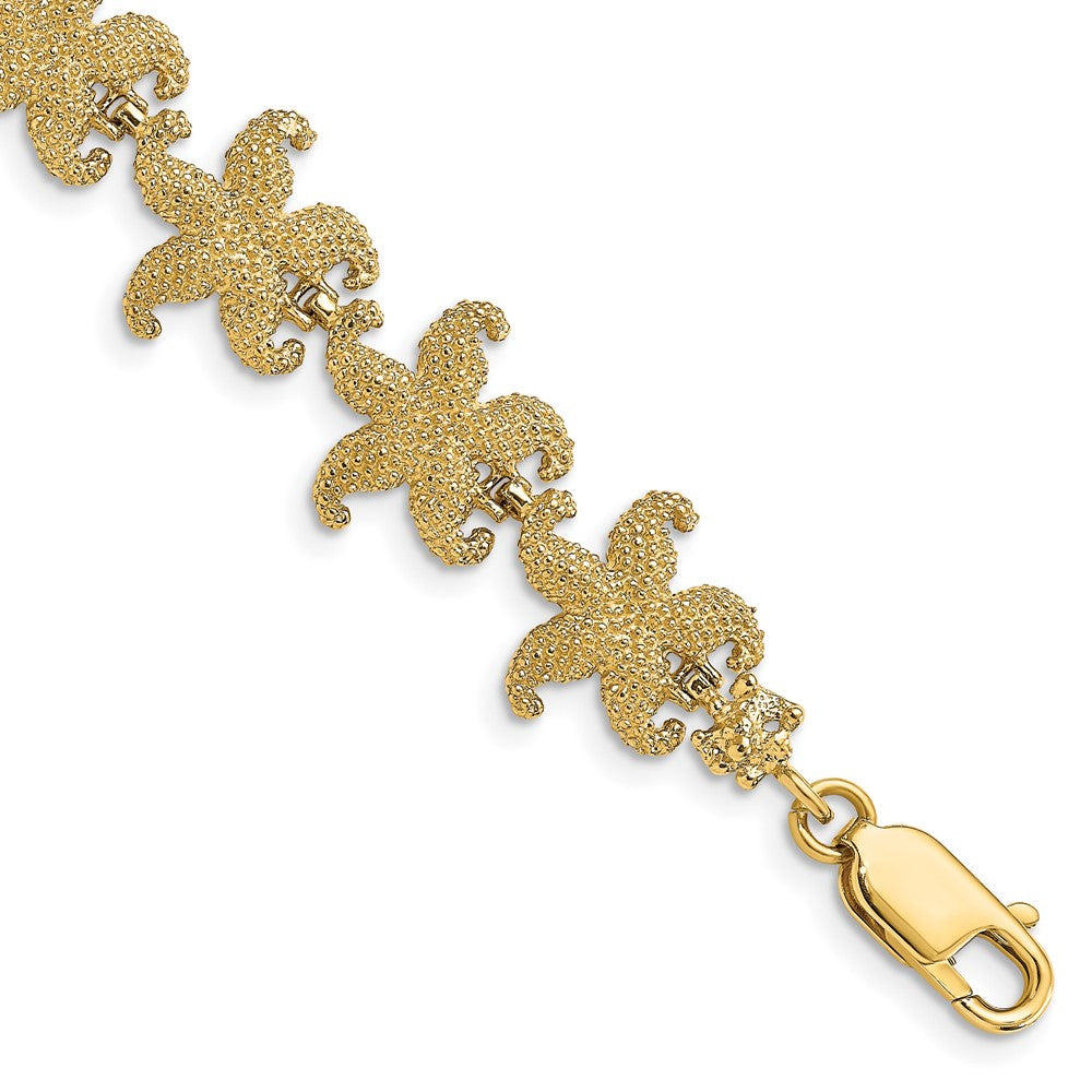 14k Puffed Starfish Link Bracelet