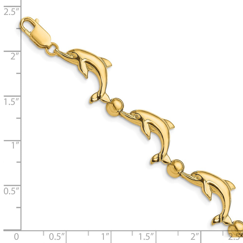 14k Polished Dolphin Bracelet
