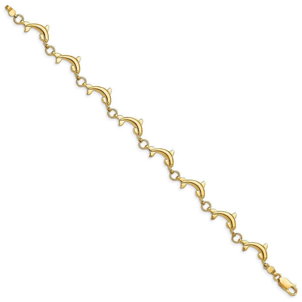 14k Polished Dolphin Bracelet