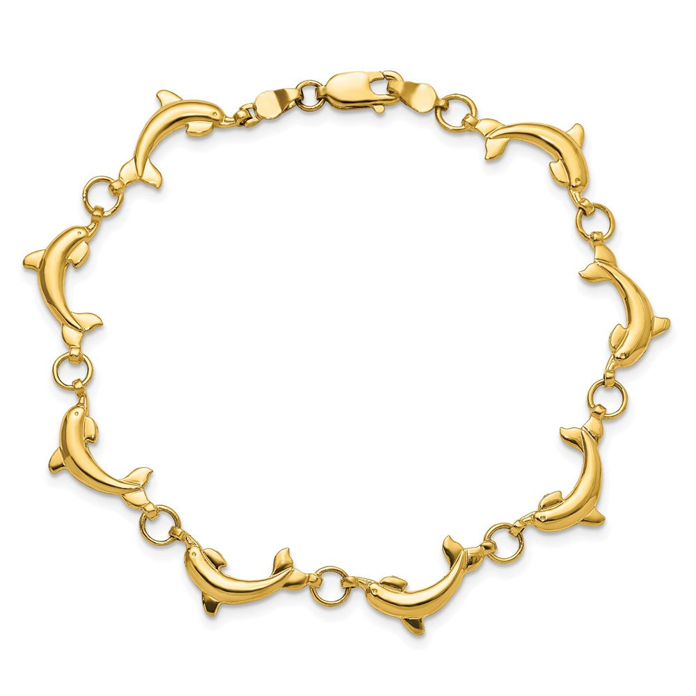 14k Polished Dolphin Bracelet