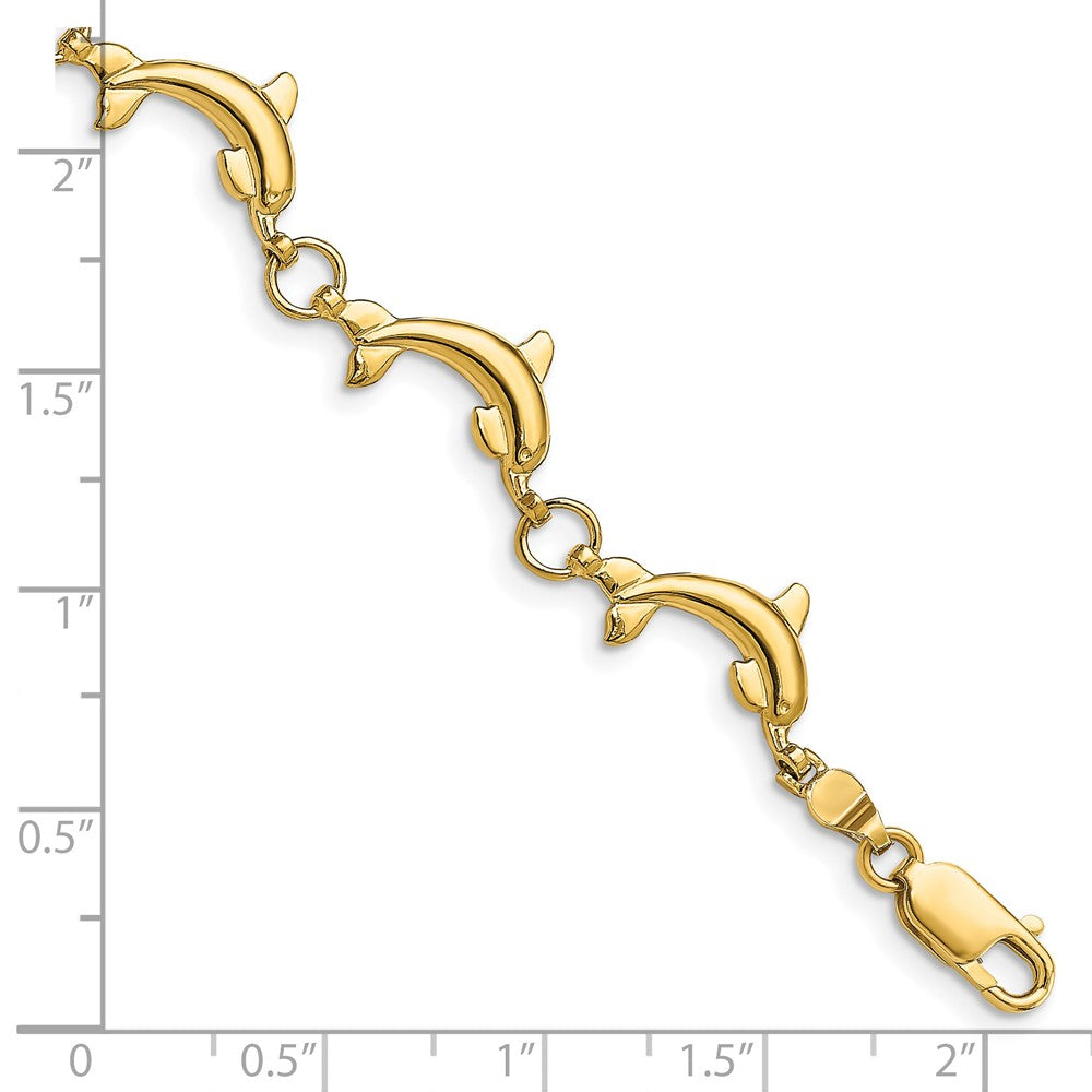 14k Polished Dolphin Bracelet