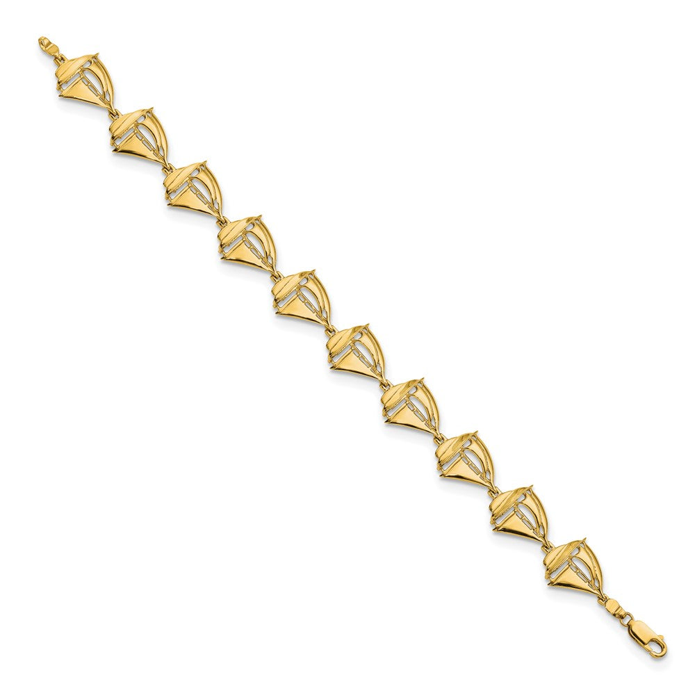 14k Sailboat 8in Bracelet