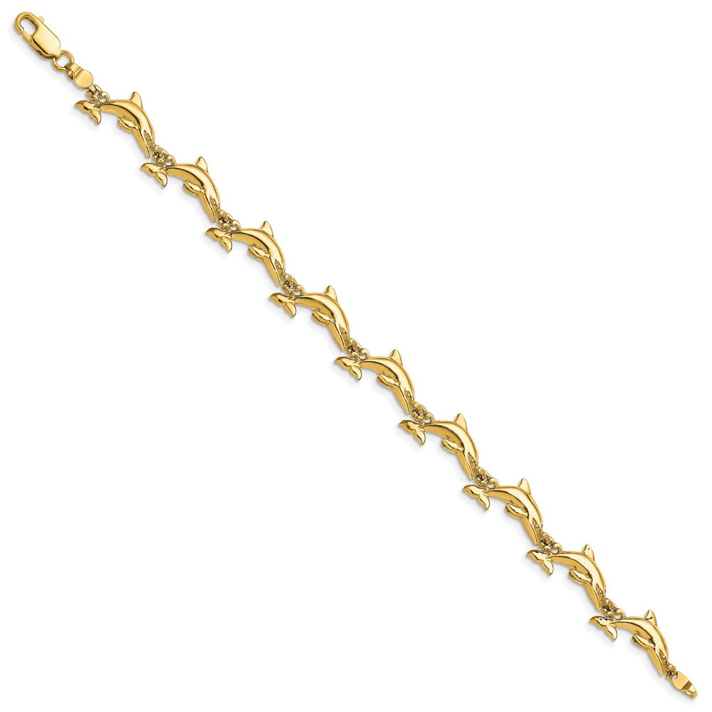 14k Polished Dolphin Bracelet