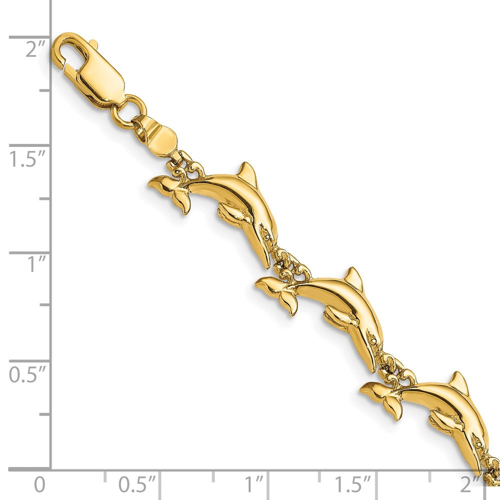 14k Polished Dolphin Bracelet