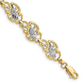 14k and White Rhodium Diamond-Cut Fancy Bracelet