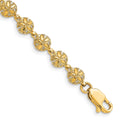 14K Polished /Textured Mini Sand Dollar Bracelet