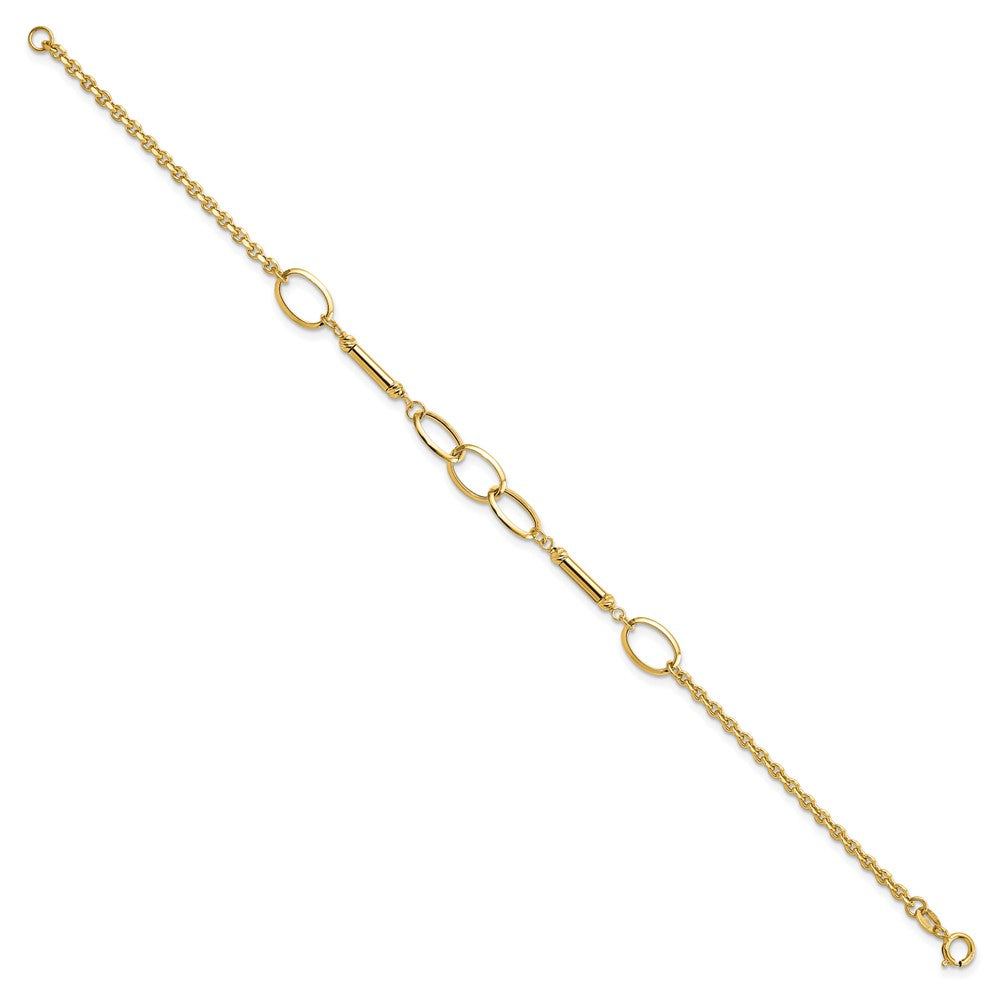 14K Polished Bars and Links Bracelet