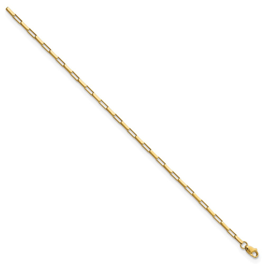 14K Polished Fancy Box Links 7.5in Bracelet