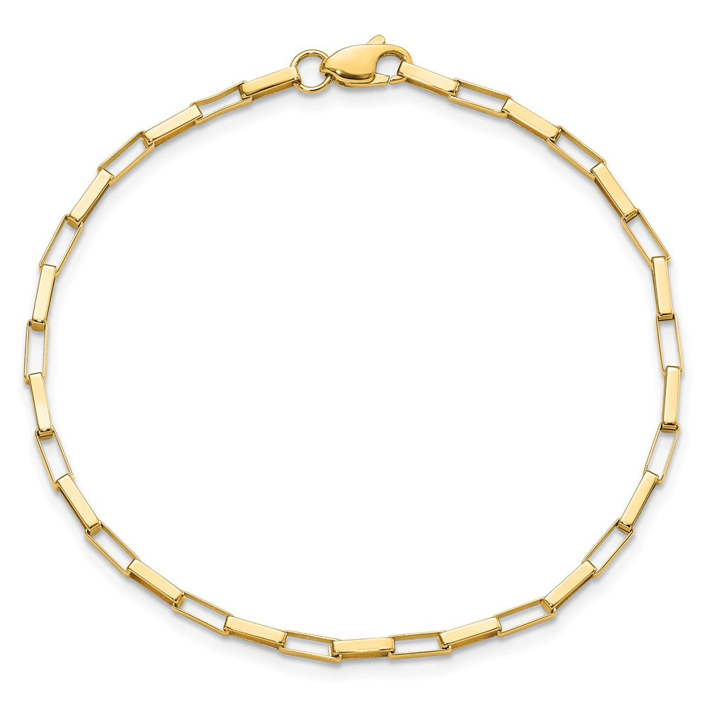 14K Polished Fancy Box Links 7.5in Bracelet