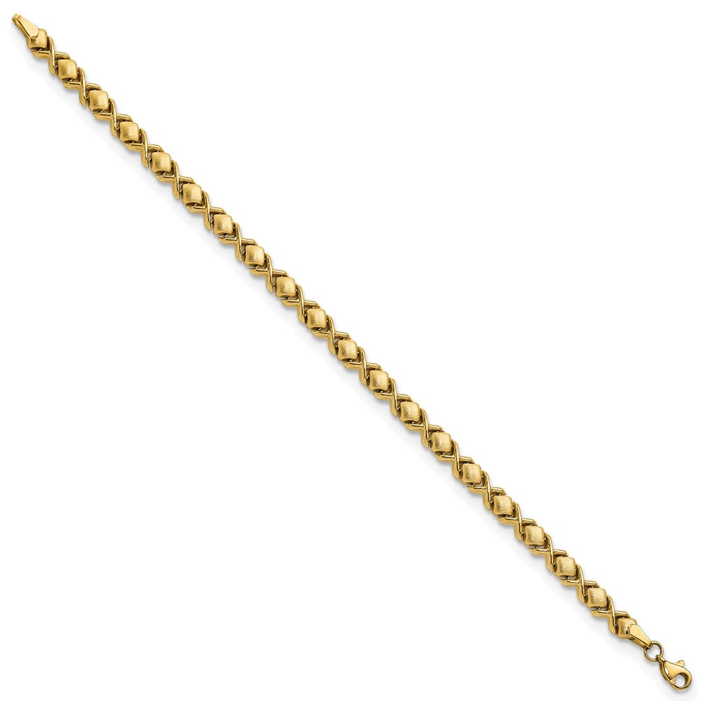 14k Brushed and Polished Stampato 7.5in Bracelet