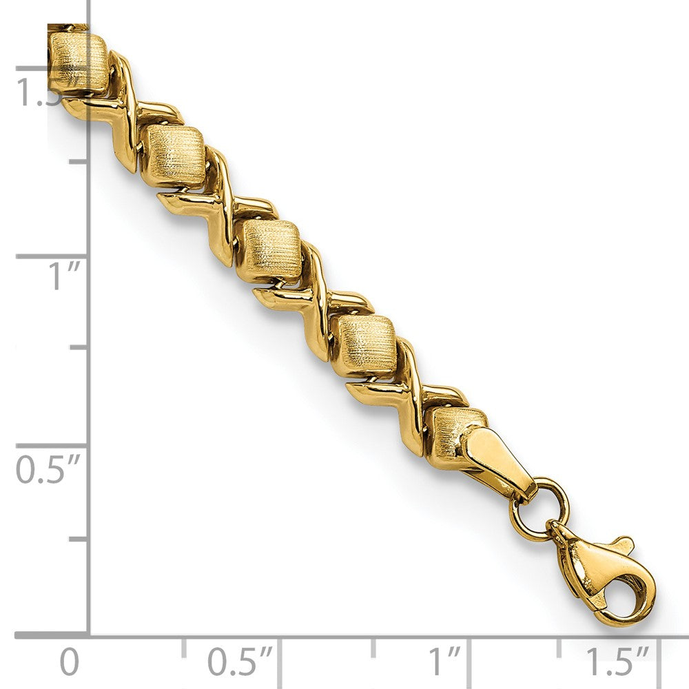 14k Brushed and Polished Stampato 7.5in Bracelet