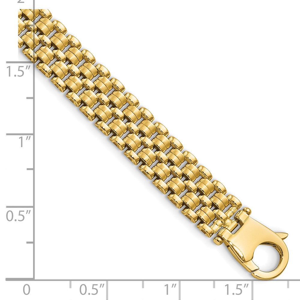 14K Brushed and Polished Basket Weave Pattern 7.5in Bracelet