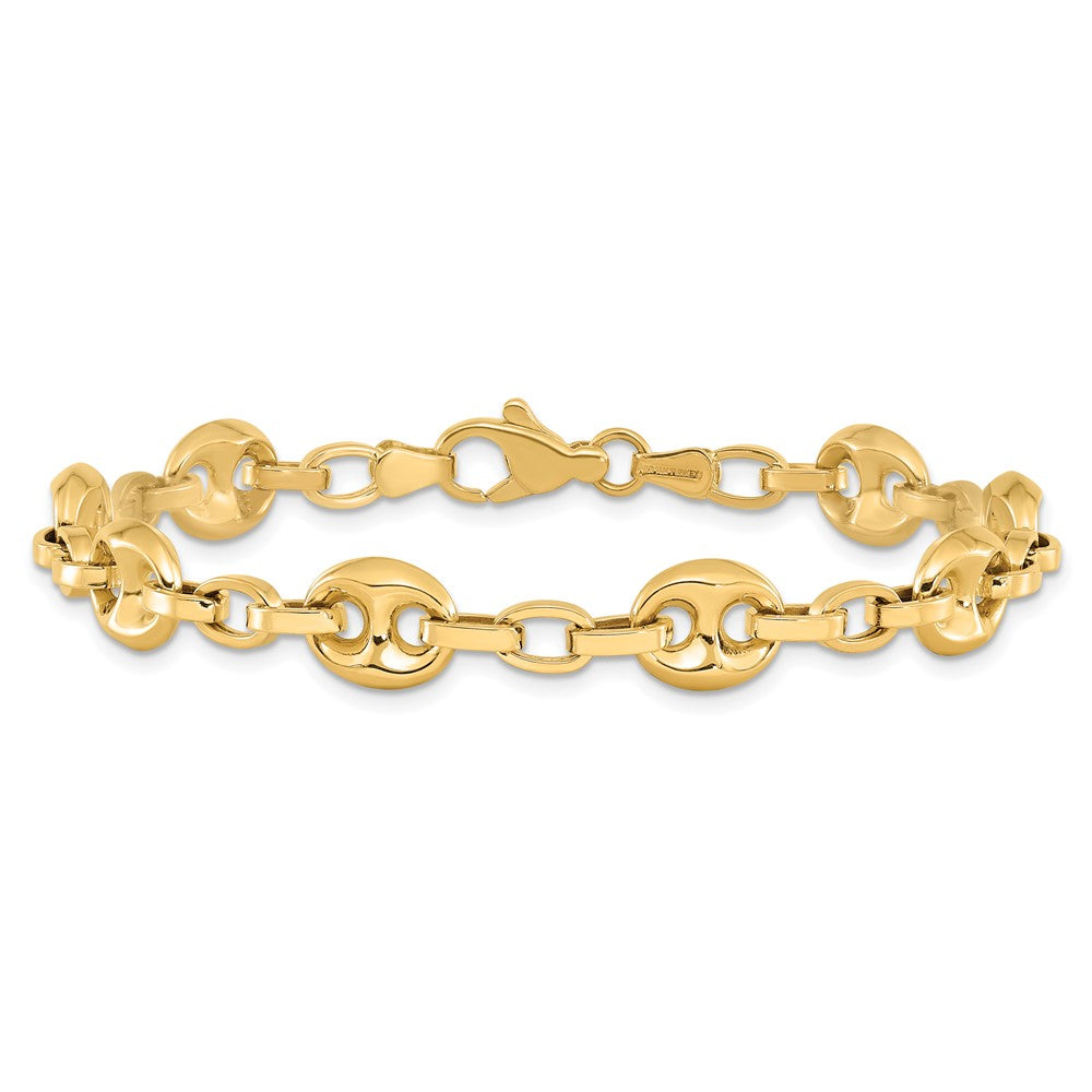 14K Polished Fancy Link 7.75in Bracelet