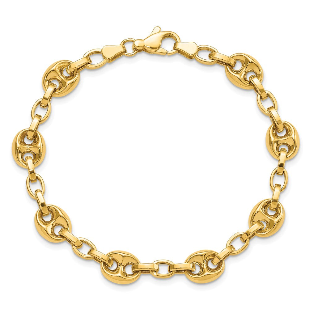 14K Polished Fancy Link 7.75in Bracelet