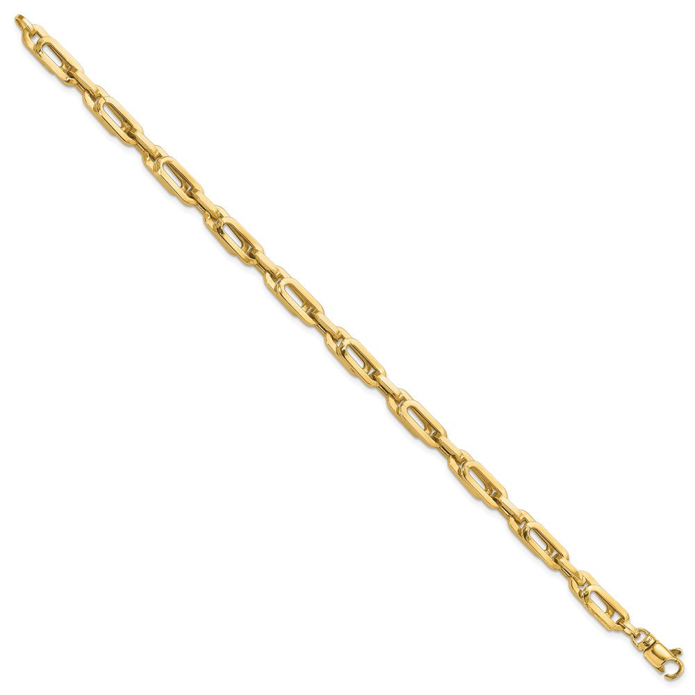14K Gold Polished Fancy Link Mens Bracelet