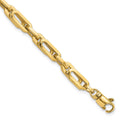 14K Gold Polished Fancy Link Mens Bracelet