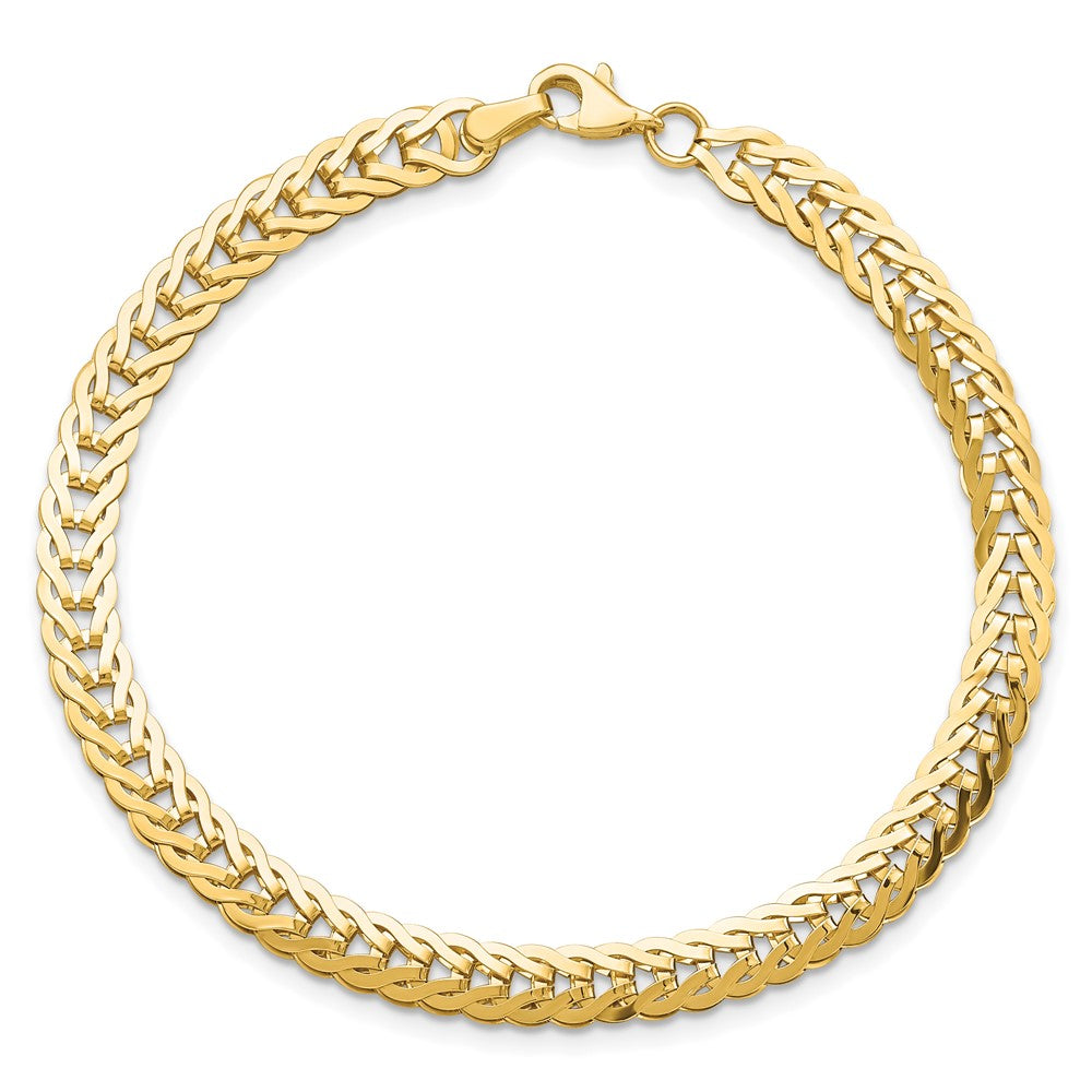14K Polished Fancy Link 7.5in Bracelet