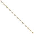 14K Polished Heart Link Bracelet